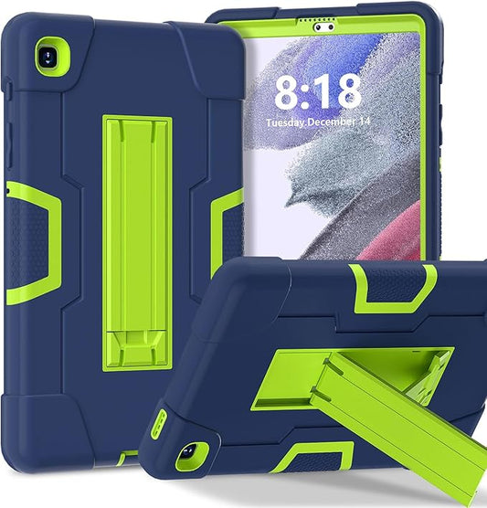 Case for Samsung Galaxy Tab A7 Lite 8.7-Inch 2021 (SM-T227/T225/T220), 3 in 1 Heavy Duty Rugged Shockproof Kickstand Hybrid Three Layer Protective Cover, Navy Blue