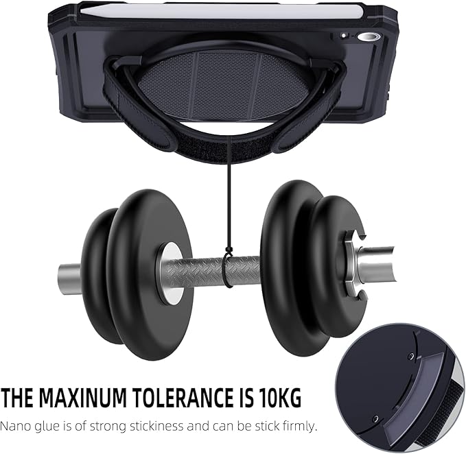 Tablet Stand with Hand Strap - Universal Tablet Hand Strap Holder & Loop Fastening Handle Grip with Velcro Adjustable Length for iPad Pro 9-11 Inch iPad Mini 6/7 Samsung Tablets