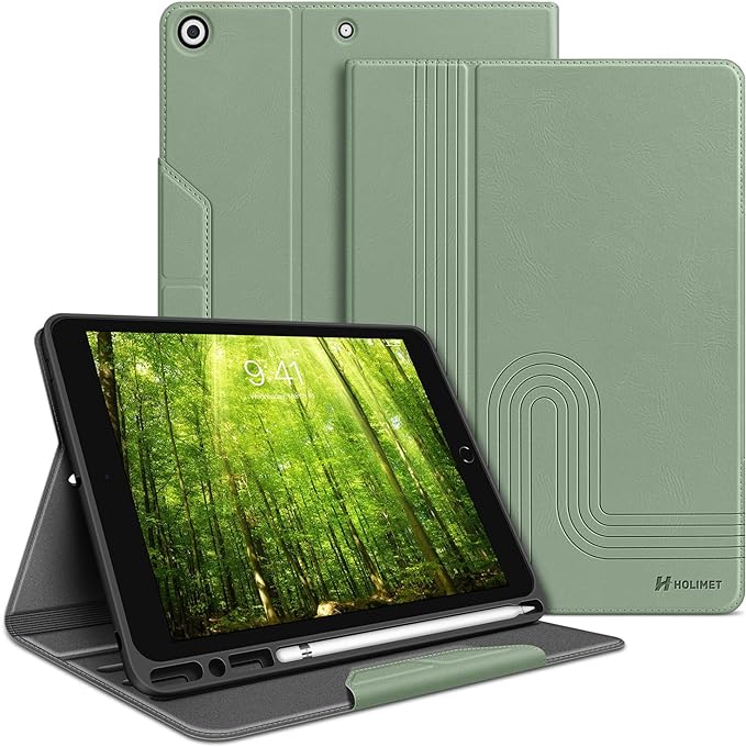 H HOLIMET Case for iPad 9th Generation 10.2 Inch 2021 iPad 8th 7th Generation 2020/2019 with Pencil Holder Vegan Leather Auto Sleep/Wake Smart Shockproof Protective Cover