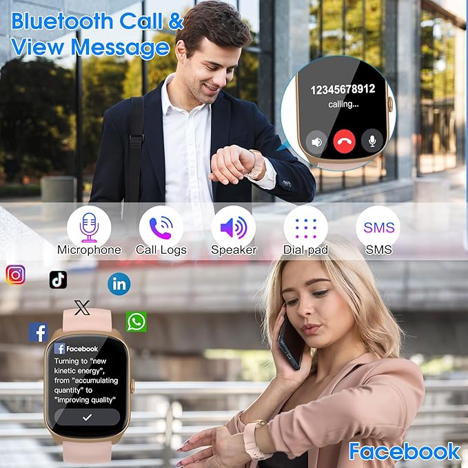 Smart Watch for Men Women, 1.95"HD Curved Screen Smartwatch (Dial/Answer Calls), Heart Rate Sleep Monitor Fitness Smartwatch, 112+Sports Modes Activity Trackers,IP68 Waterproof Watches for Android iOS