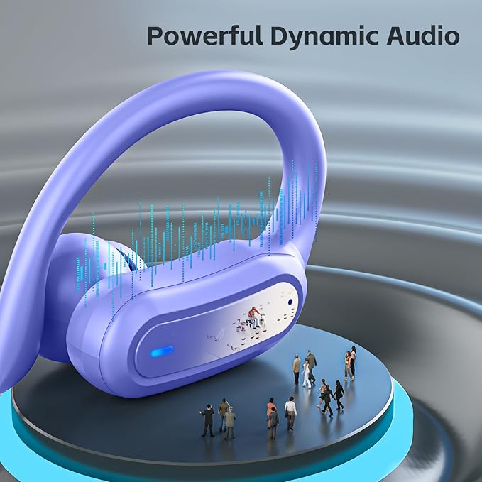 Wireless Earbuds, Bluetooth 5.4 Headphones, True Wireless Stereo Earphones with IPX7 Waterproof, Noise Cancelling Mic, Fast Charging and Comfort Fit Ear Buds for Sports/Workouts - Purple