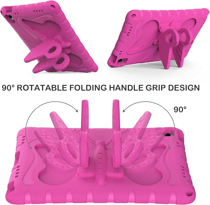 for Samsung Galaxy Tab A9 Plus 10.95" (2023) Case,with Butterfly Wings Kickstand,Detachable Shoulder Strap,EVA Material Light Weight Shockproof Kids Girl Tablet Case for Samsung A9+ (Rose red)