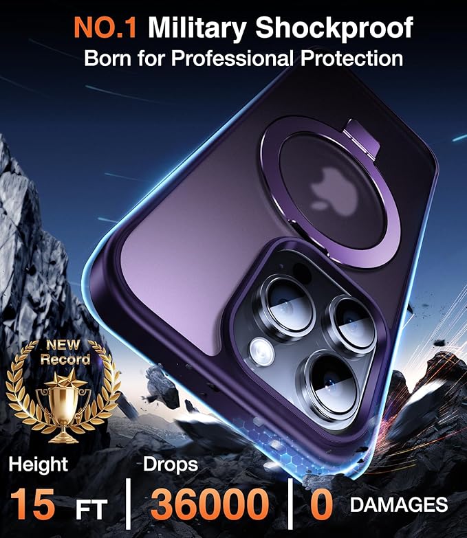 3-in-1 [Magnetic+Kickstand+Ring Holder] for iPhone 14 Pro Max Case Stand Ring Holder Compatible with MagSafe, Military Shockproof Protective iPhone 14 Pro Max Phone Case Kickstand Cover