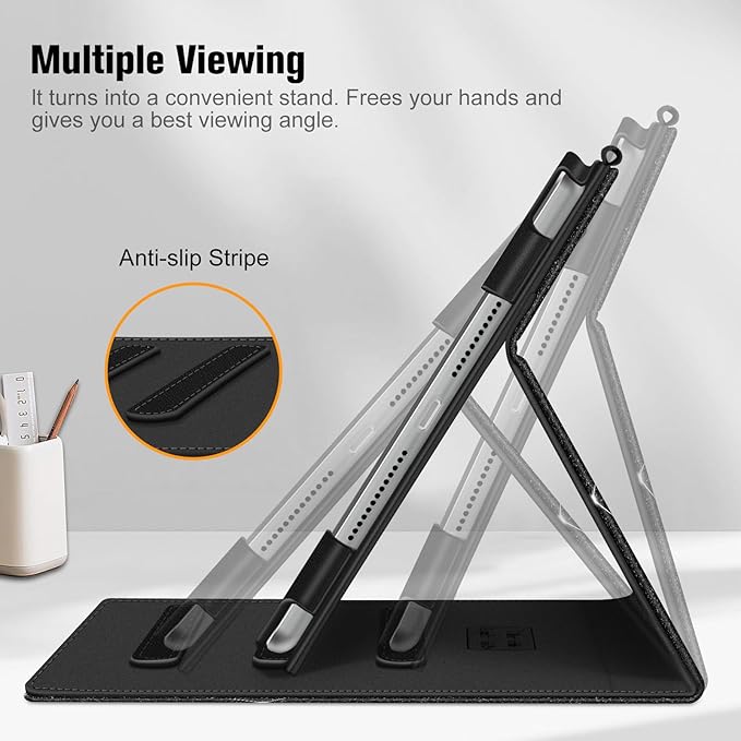 Fintie Case for iPad 9th / 8th / 7th Generation (2021/2020/2019) 10.2 Inch - [Corner Protection] Multi-Angle Viewing Stand Cover with Pocket & Pencil Holder, Auto Sleep Wake, Glittering Black