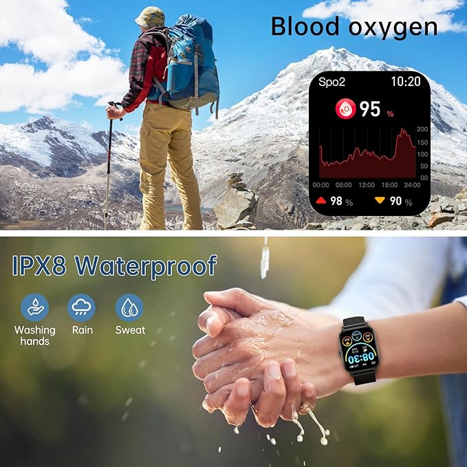 Smart Watch for Men Women Fitness: Make Answer Call Digital Mens Watches Waterproof Running Pedometer Smartwatch for Android Phone iPhone Samsung Compatible Sleep SpO2 Heart Rate Monitor Step Tracker