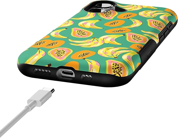Casely iPhone 17 Case | Papaya Palms | Dippin' Daisy's Tropical Vacation | Bold Protective Design | Compatible with MagSafe