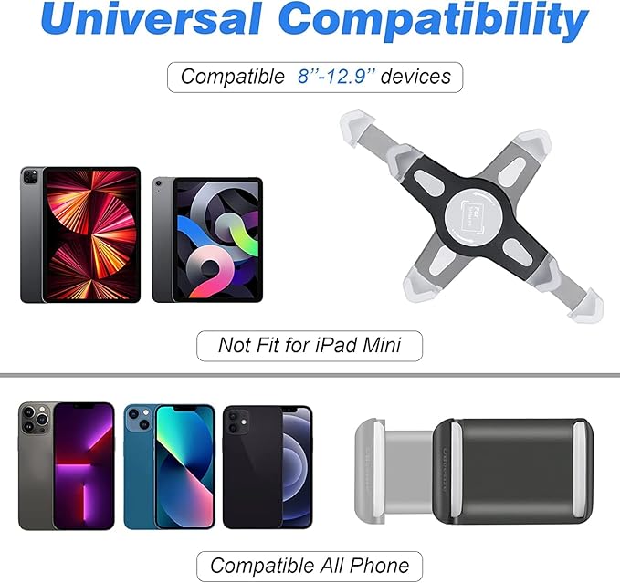 UBeesize 67-in iPad Tripod Stand, 360 Rotating Tablet Mount & Phone Holder, Compatible with 9.9-15.7 Inches Tablets