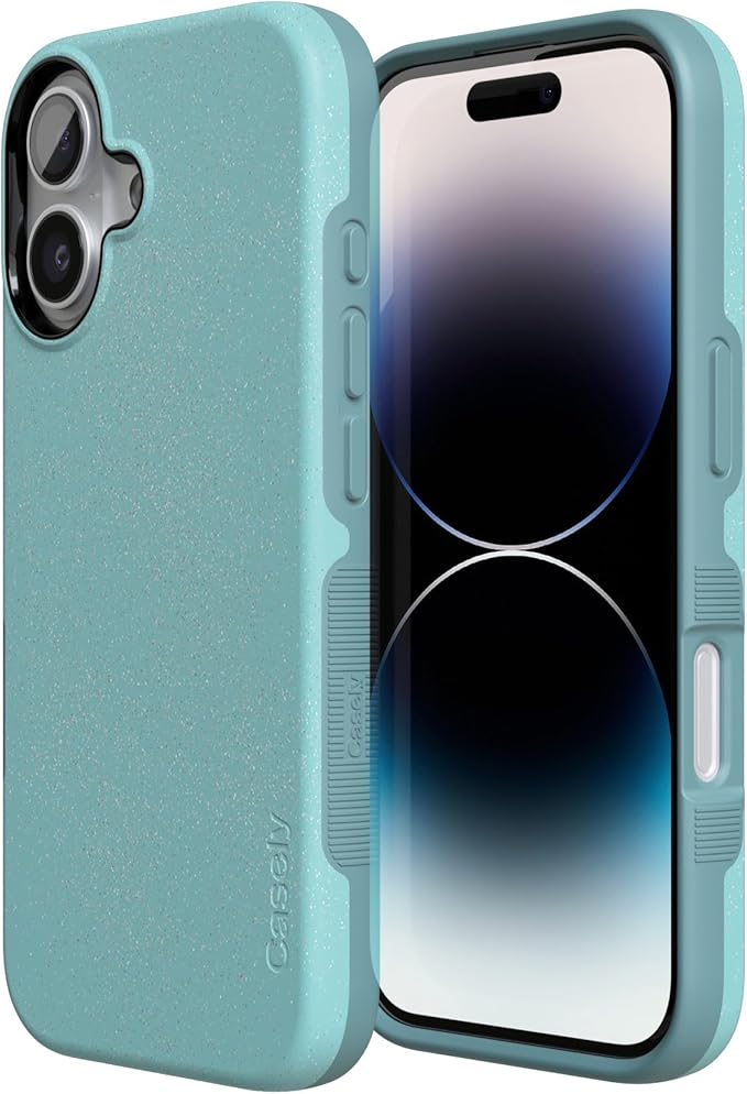 Casely iPhone 17 Case | Aquamarine | Ocean Blue Shimmer | Compatible with MagSafe | Bold Protective Design
