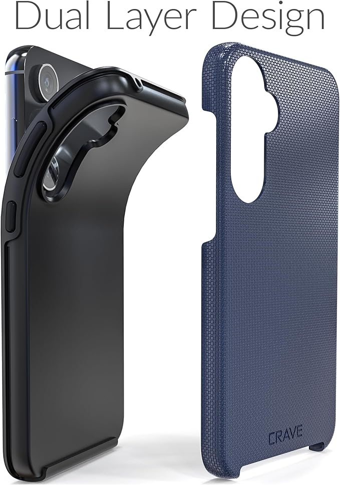 Crave Dual Guard Compatible with Samsung Galaxy S23 FE Case - Shockproof Protection with Dual Layer Design, Navy