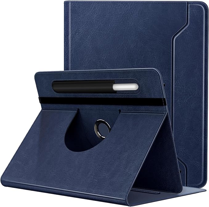 TiMOVO Universal Case for 9-11 Inch Tablet, 360 Degree Rotating Stand Protective Cover with Pen Pocket for 9 10 10.1 Inch Android Touchscreen Tablet, Dark Blue