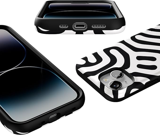 Casely iPhone 14 Case | Maze | High Contrast Design | Compatible with MagSafe | Bold Protective Design