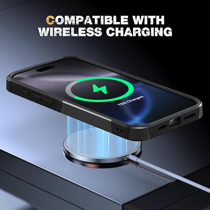 Diaclara Magnetic for iPhone 16 Pro Case, [with Privacy Screen Protector] [Anti Spy] [Military Grade Drop Protection] Heavy Duty Full-Body Shockproof Phone Case, Magnetic Black