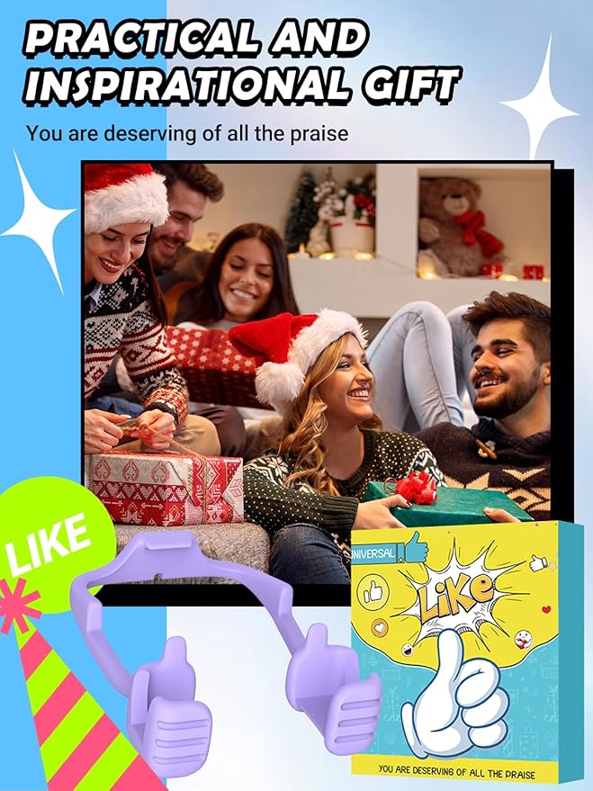 Stocking Stuffers for Teens Girls Boys Tablet Stand for iPad: Universal Compatible Thumbs Up Lazy Cell Phone Stand Holder for Desk Fun Birthday Gifts for Women Men Wife Girlfriends Gifts for Christmas