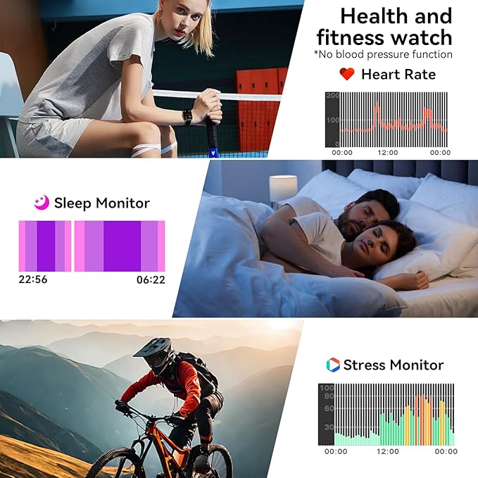 Smart Watch for Men Women, 1.83" HD Touchsreen, Bluetooth Calling, 5 ATM Water-Resistance, 130+ Sports Modes, Health, Fitness & Sleep Tracker, Timer, Fitness Watch for Android/iOS, Blue