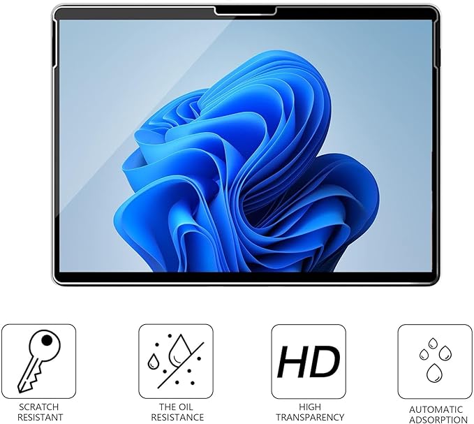 Megoo Glass Screen Protector for Surface Pro 11 13inch 2024, 9H/ Easy Installation/Scratch Resistant/Surface Pen compatible, Also for Microsoft Surface Pro 10/9/8/X