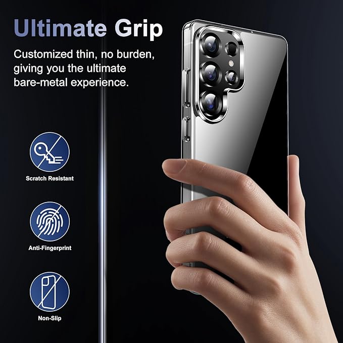 Red2Fire for Samsung Galaxy S25 Ultra Case Clear, [Non-Yellowing] [Slim Thin] [Military Grade Drop Protection] Lightweight Shockproof Protection Phone Case for S25 Ultra Case 6.9 inch, Clear