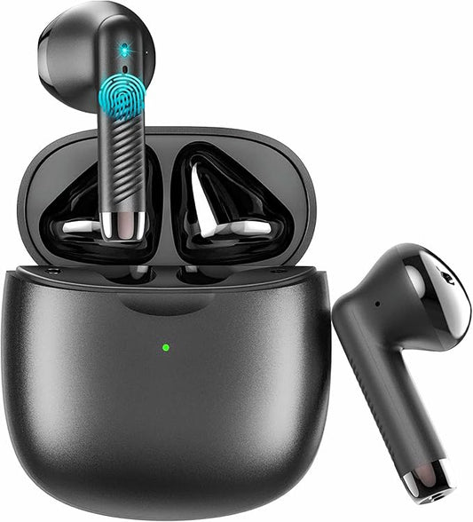 Wireless Earbuds, Bluetooth 5.4 Earbuds Stereo Bass, Bluetooth Headphones in Ear Noise Cancelling Mic, Sports Earphones IP7 Waterproof, 32H Playtime USB C Mini Charging Case Ear Buds for Android iOS