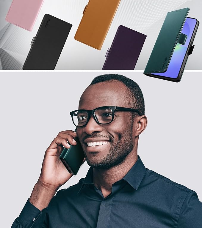 Wallet Flip Case for Samsung Galaxy A36 5G - [RFID Blocking] Luxury PU Leather Card Holder Magnetic Phone Cover with Kickstand,Shockproof Protective Case,Green