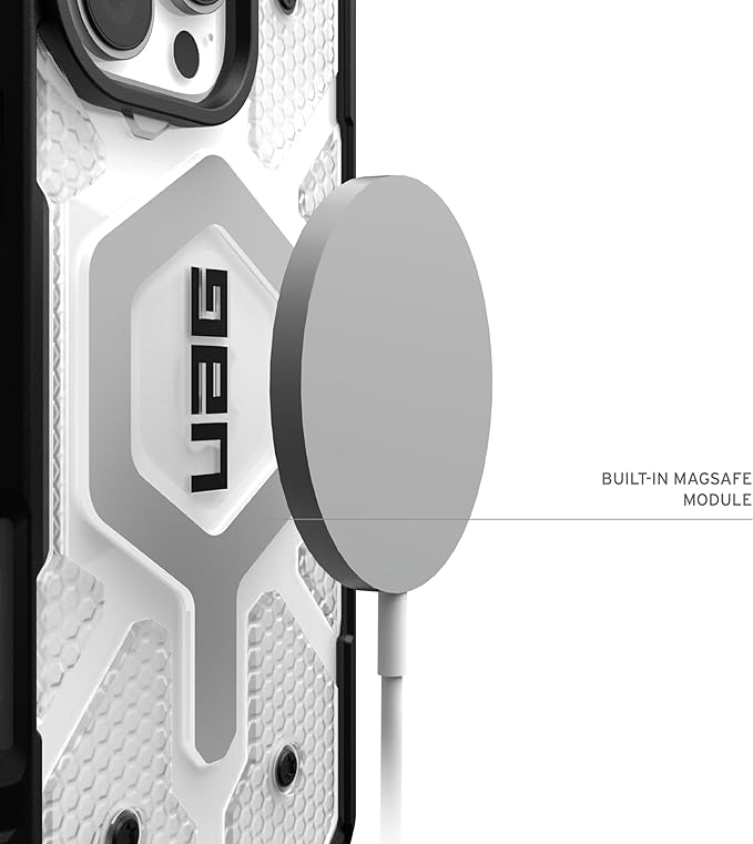 URBAN ARMOR GEAR UAG Designed for iPhone 16 Pro Max Case 6.9" Pathfinder Clear - Compatible with MagSafe Charging Rugged Shockproof Anti-Slip Military Grade Protective Cover, Ice