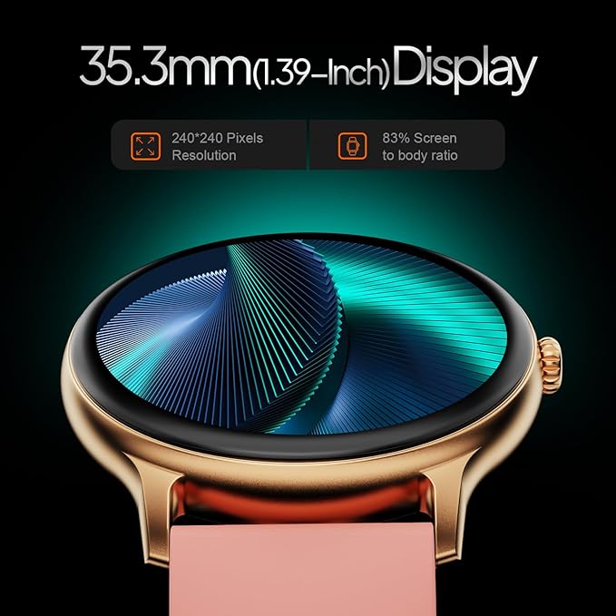 Fire-Boltt Phoenix Pro 35.3mm (1.39 inch) Bluetooth Calling Smart Watch, AI Voice Assistant, Metal Body with 120+ Sports Modes, SpO2, Heart Rate Monitoring. (Gold Pink)