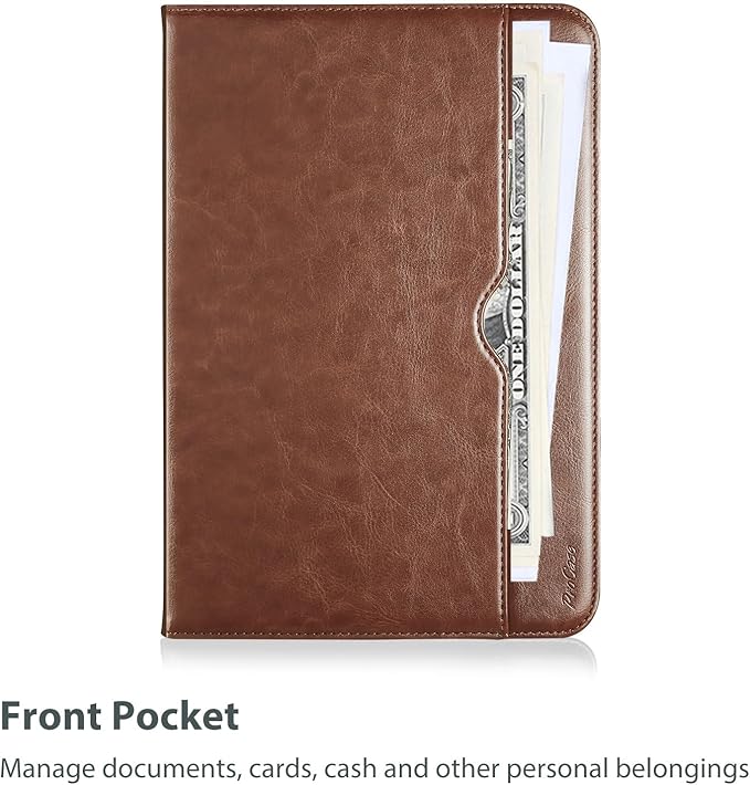 ProCase for Galaxy Tab S6 Lite 10.4 Inch 2024/2022/2020 with S Pen Holder; Premium PU Leather Folio Business Stand Cover with Hand Strap; Pencil Holder; Front Pocket -Brown