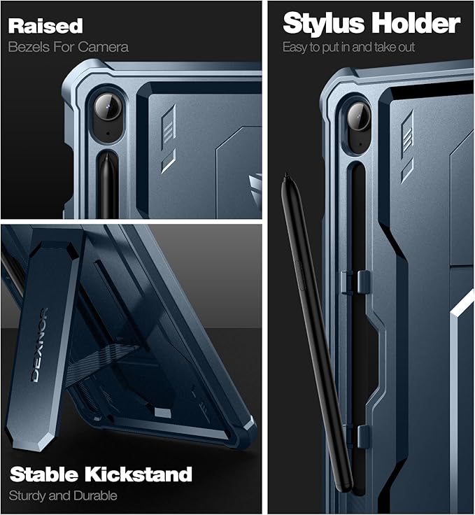 Dexnor Case for Samsung Galaxy Tab S10 Lite /S10 FE/S9 FE 10.9 Inch(2025/2023), [Built in Screen Protector & Kickstand] with Pen Holder Heavy Duty Full Body Cover for S9 FE 5G Tablet Case - Blue