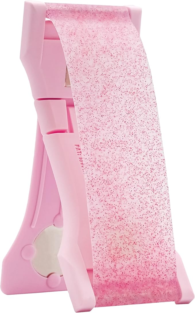 LOVEHANDLE PRO Premium Phone Grip - Silicone Phone Strap - Magnetic Phone Mount and Kickstand for Smartphone and Tablet - Pink Diamond Glitter Silicone