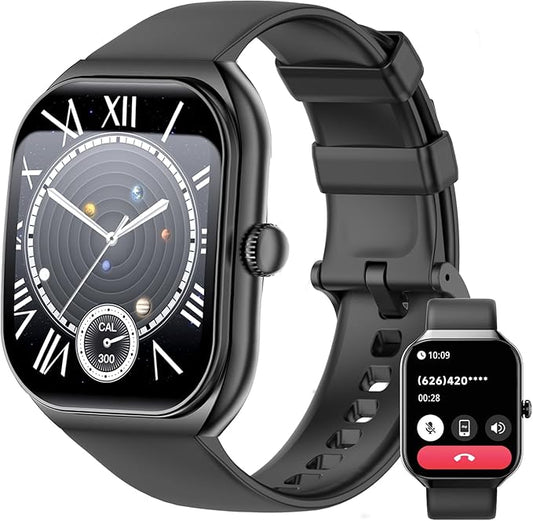 Smart Watch for iOS and Android Phones,2025 HD 2.01" Screen Smart Watches for Women Men,1ATM Waterproof,112+ Sports Modes Fitness Activity Tracker,Heart Rate Sleep Monitor Steps Calories Counter,Black