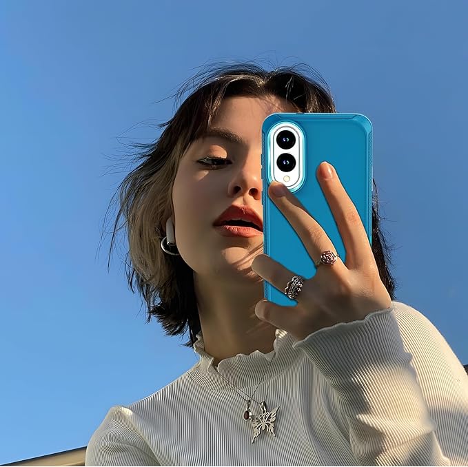 Designed for Samsung Galaxy S25 Edge Case [with Privacy Screen Protector] 3-Layer Full Body Protection Rugged Shockproof Heavy Duty Phone Case Cover, Turquoise