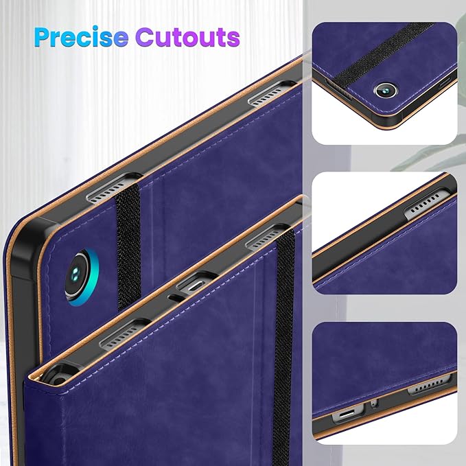 DTTO for Samsung Galaxy Tab A9 Plus 11 inch Case 2023, Premium Leather Business Folio Stand Cover with Hand Strap for Galaxy Tab A9+ 11'' 2023 Model (SM-X210/X216/X218) - Auto Wake/Sleep, Dark Blue