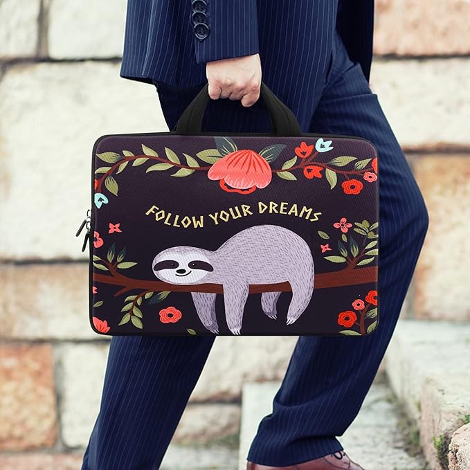 ICOLOR 11 11.6 12 12.1 12.5 inch Laptop Carrying Bag Chromebook Case Notebook Ultrabook Bag Tablet Cover Neoprene Laptop Sleeve case chromebook Sleeve with Handle Kids Boys Girls Sloth