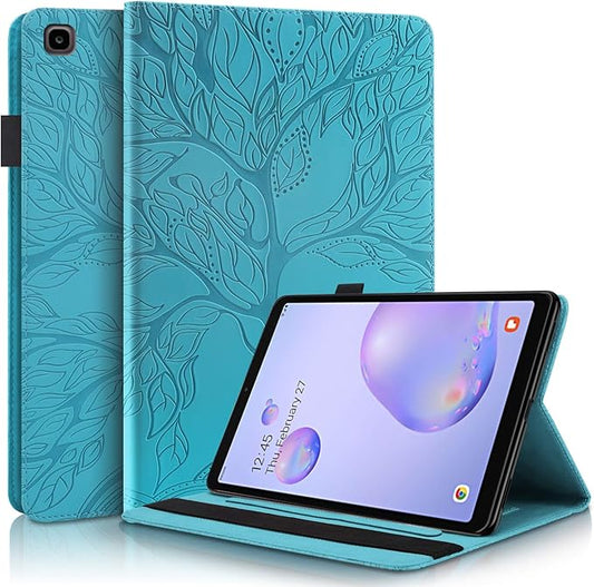 Case for Samsung Galaxy Tab A 8.0 Case 2019 Model SM-T290 /T295 Premium PU Leather Flip Wallet Cover Folio Stand Shell with Pencil Holder Card Pockets for Galaxy Tab A 8.0 inch Tablet - Turquoise