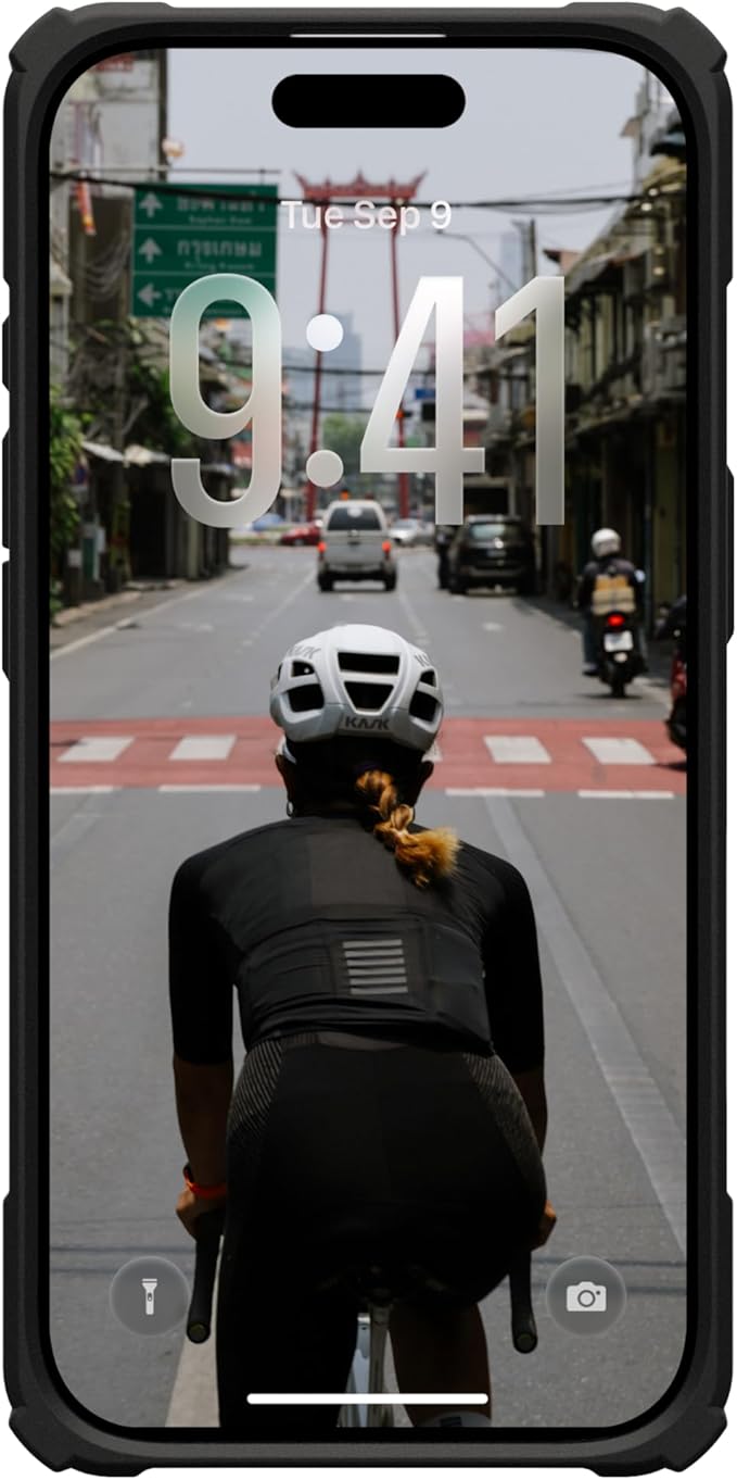 URBAN ARMOR GEAR UAG Designed for iPhone 17 Case with Kickstand Plasma XTE - Compatible with MagSafe Transparent Military Grade Protective Cover, Black/Pop Orange