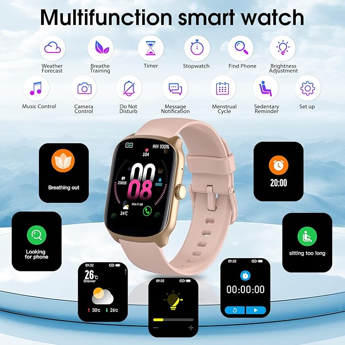Smart Watch for Men Women, 1.95"HD Curved Screen Smartwatch (Dial/Answer Calls), Heart Rate Sleep Monitor Fitness Smartwatch, 112+Sports Modes Activity Trackers,IP68 Waterproof Watches for Android iOS