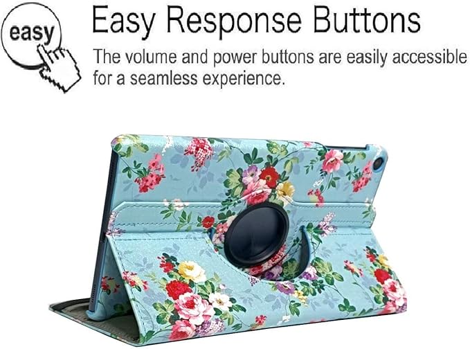 Case for Samsung Galaxy Tab A 10.1 2019, 360 Degree Rotating Stand Smart Case for Samsung Tab A 10.1 Inch Tablet [SM-T510/T515T/T517] 2019 Release (Green florets)