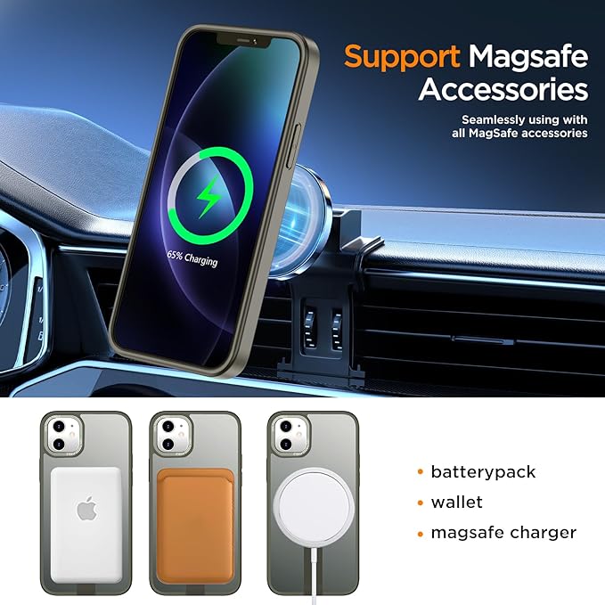 for iPhone 13 Pro Case with Kickstand, [Invisible Stand] Compatible with MagSafe, Anti-Slip Shockproof Military-Grade Protection, Magnetic Phone Case for iPhone 13Pro Cover (Gray)