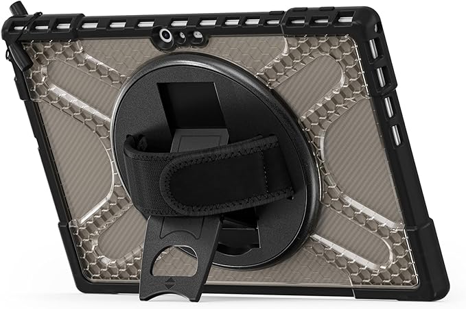 BRAECNstock for Microsoft Surface Pro 7+ Plus/ 7/6/5/4 Case 12.3 inch, Rugged Protective Cover with 360° Rotating Hand Strap & Stand, Pencil Holder, Compatible with Type Cover Keyboard, Tawny