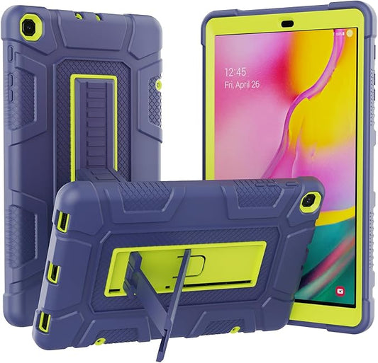 Case for Samsung Galaxy Tab A 10.1 2019, Hybrid Shockproof Rugged Drop Protection Cover with Kickstand for Samsung Galaxy Tab A 10.1 Inch SM-T510 / T515(Navy Blue+Green)