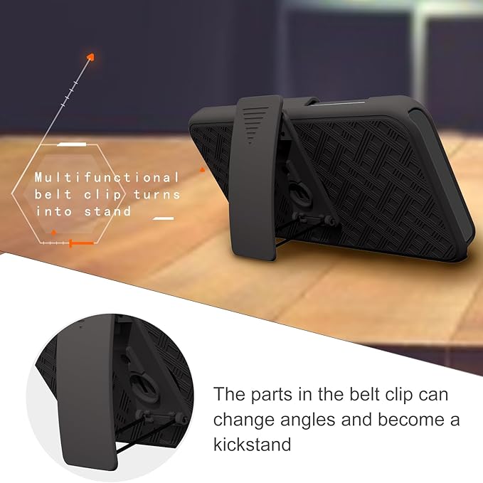 Ailiber for Samsung Galaxy S25 Case with Belt Clip, S24 Phone Case Holster with Screen Protector, Swivel 2-in-1 Kickstand Holder, Slim Shockproof Shell Pouch Full Body Phone Cover-Black