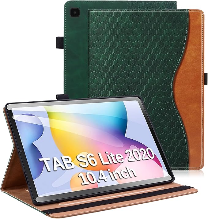 Case for Samsung Galaxy Tab S6 Lite 2024/2022/ 2020 10.4 inch Case PU Leather Card Holder (SM-P620/P625/P613/P619/P615/P610) Multi-Angle Galaxy Tab S6 Lite, Retro Green
