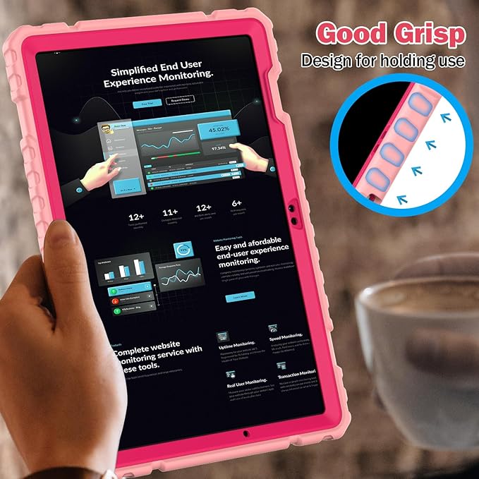 Grifobes for Samsung Galaxy Tab A9 Plus 11 Inch 2023 Cases, Heavy Duty Shockproof Rugged Cover for New Samsung Tablet A9+ 11" Case (SM-X210/X216/X218) with Kickstand for Kids, Rose Gold