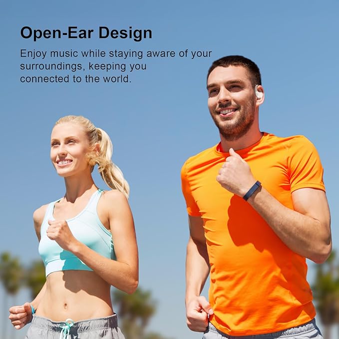 Open Ear Clip Wireless Earbuds Bone Conduction Headphones, Bluetooth 5.4,Open Ear Design,Built-in Mic, IPX5 Waterproof,LED Display Charging Case,Ear Hooks Ear Buds Design for Running Fitness ,Khaki﻿ ﻿