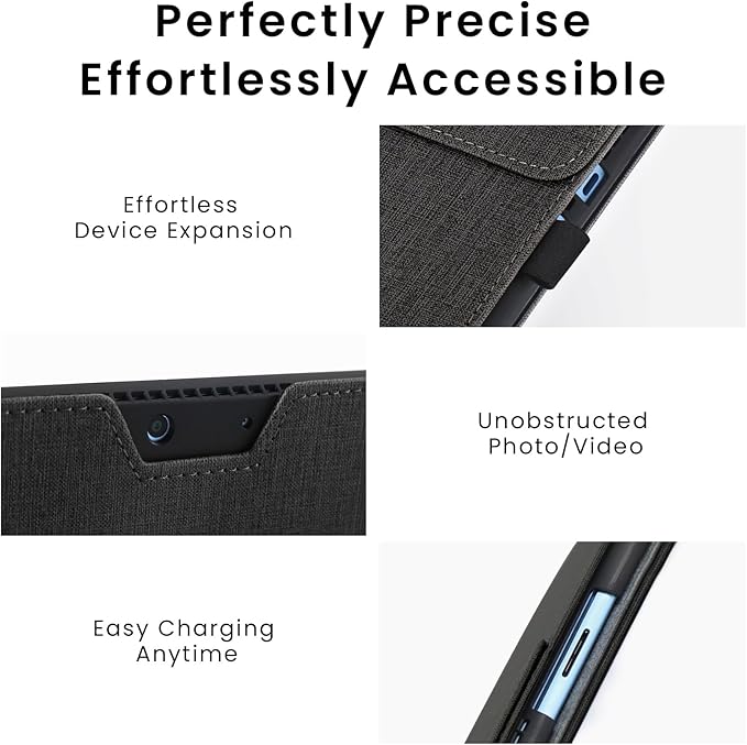 Omnpak Microsoft Surface Pro 11/10/9 Case, Lightweight Protective, Multiple Angle, Stylus Holder, Designed for Surface 11th Edition AI 2024/Pro 9 5G 13" 2022, Compatible with Type Cover Keyboard