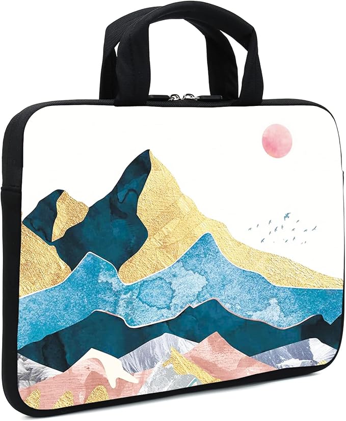 Laptop Sleeve Case 11.6" 12.1 Inch Neoprene Laptop Sleeve/Notebook Computer Pocket Case/Chromebook Case/Tablet Briefcase Carrying Bag Compatible For Men， Women ，boys， girls (mountains-2)