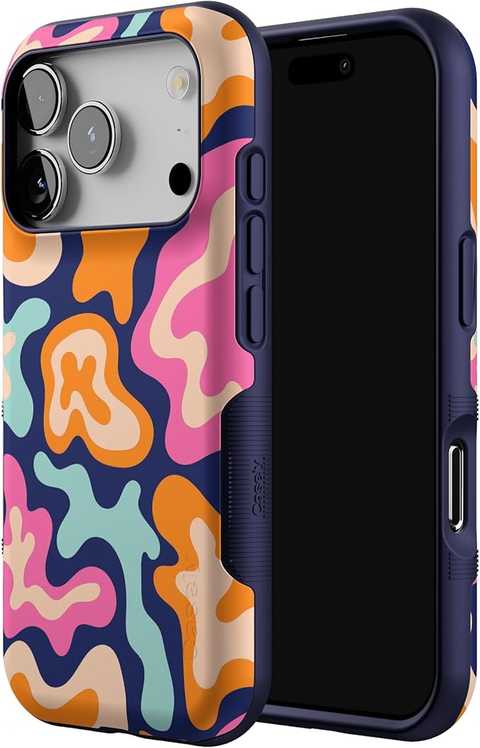 Casely iPhone 17 Pro Case | Midnight Color Splash | Abstract Retro | Bold Protective Design | Compatible with MagSafe