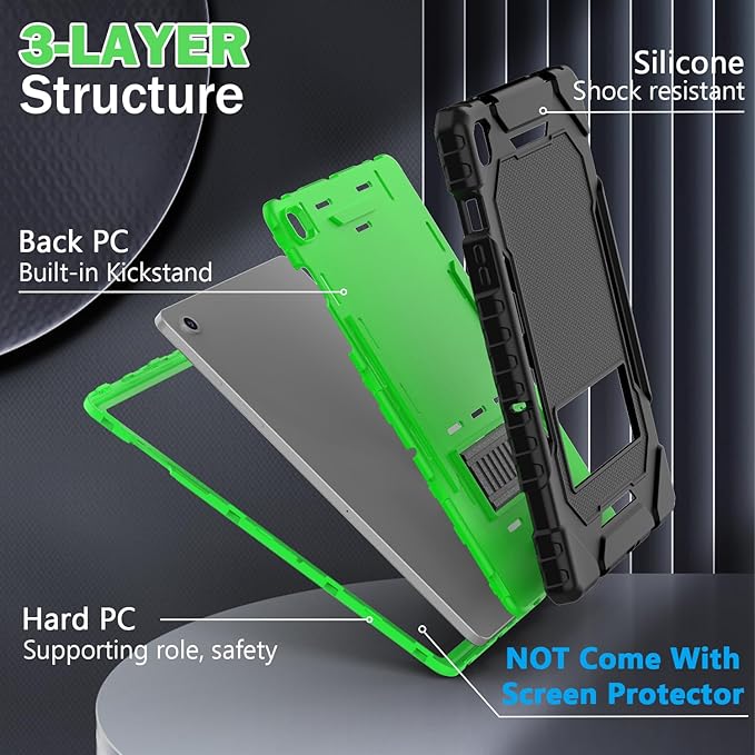 Grifobes for Samsung Galaxy Tab A9 Plus 11 Inch 2023 Cases, Heavy Duty Shockproof Rugged Cover for New Samsung Tablet A9+ 11" Case (SM-X210/X216/X218) with Kickstand for Kids, Black+Green