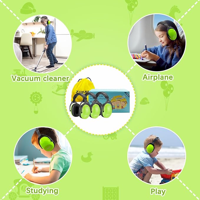 ZOHAN Kids Ear Protection 3 Pack,Kids Noise Canceling Headphone for Concerts, Monster Truck, Fireworks