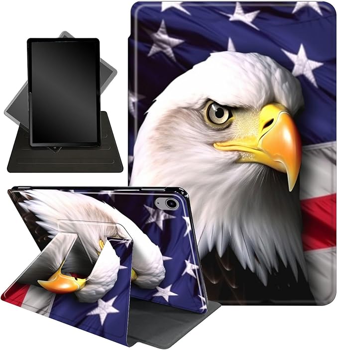 Case for Lenovo Tab P11 Plus Case 2021 (TB-J616F / J616X), 360 Degree Rotating Folding Stand,with Auto Sleep/Wake Case for Lenovo Tab P11 11” 2020 (TB-J606F TB-J606X),American Flag Eagle