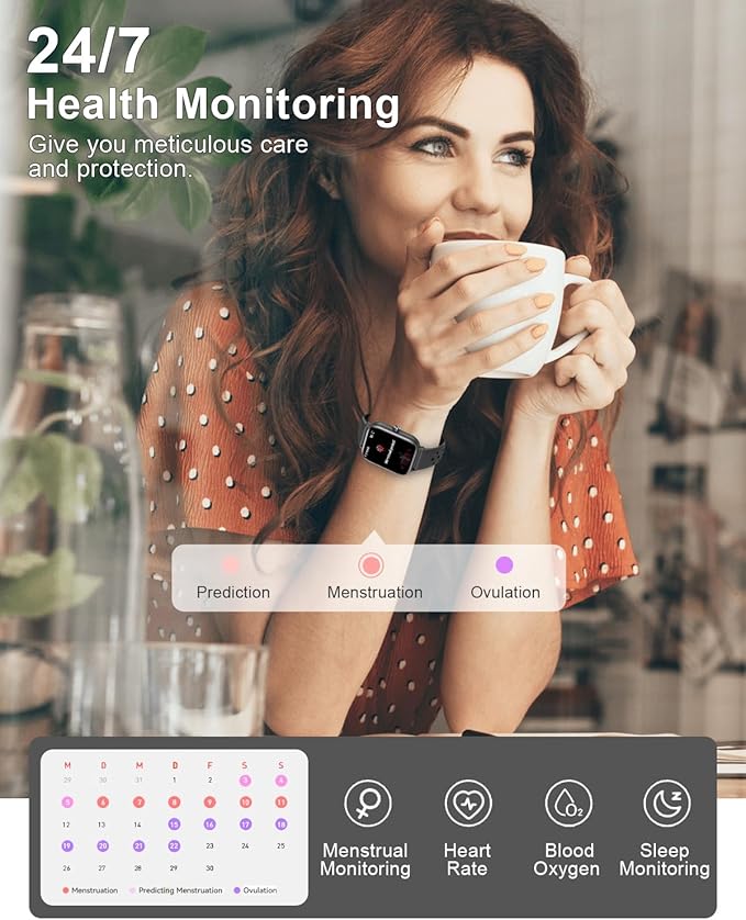 Smart Watches for Men Women Fitness: Fitness Tracker Watch with Bluetooth Call 24/7 Heart Rate SpO2 Sleep Monitor IP68 Waterproof 120+ Sport Mode Activity Trackers Compatible iPhone Android Phones