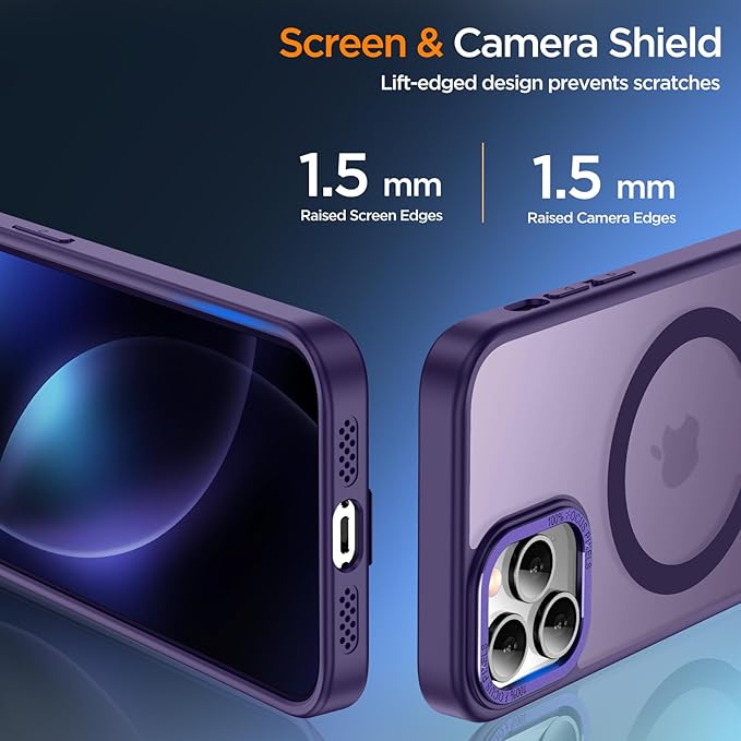 for iPhone 13 Pro Case with Kickstand, [Invisible Stand] Compatible with MagSafe, Anti-Slip Shockproof Military-Grade Protection, Magnetic Phone Case for iPhone 13Pro Cover (Purple)